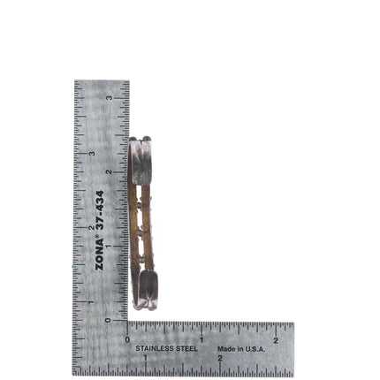 5.75" 1940's Vintage Zuni sterling silver dot-dot-dash turquoise cuff bracelet