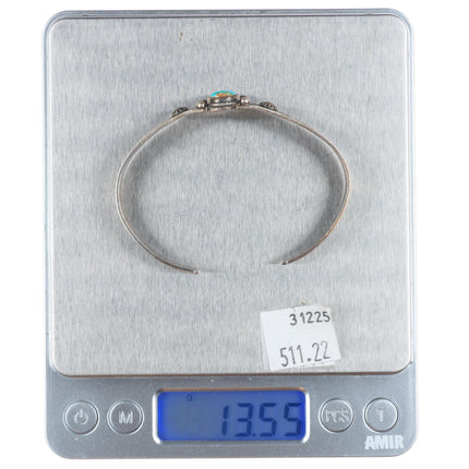 6.5" c1940's Vintage Navajo sterling silver high grade turquoise cuff bracelet