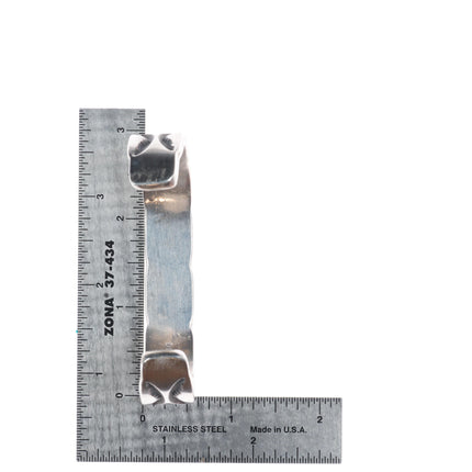 7.25" Nora Tahe Navajo sterling silver deep stamped heavy gauge cuff bracelet