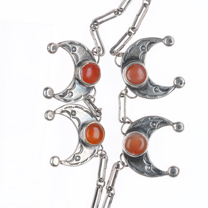 Vintage Native American sterling silver chalcedony Naja necklace