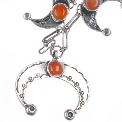 Vintage Native American sterling silver chalcedony Naja necklace