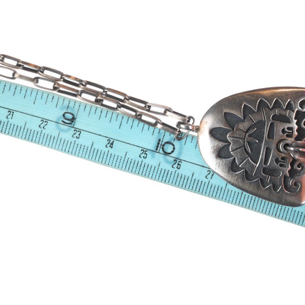 James Honyaktewa Hopi Overlay pendant necklace articulating nose sterling silver