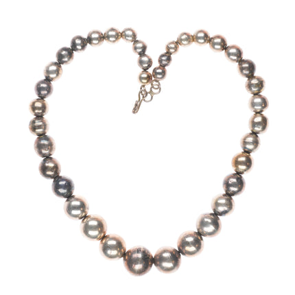 16.5" Vintage Navajo pearl sterling silver beaded necklace
