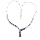 Antonio Yazzie Navajo sterling silver spiderweb turquoise coral inlay necklace