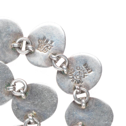 16" & 6.6" Emma Melendez Taxco modernist sterling silver abalone choker/bracelet