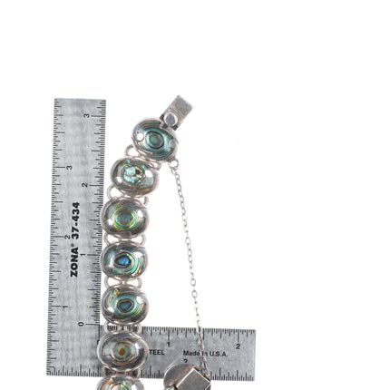 16" & 6.6" Emma Melendez Taxco modernist sterling silver abalone choker/bracelet