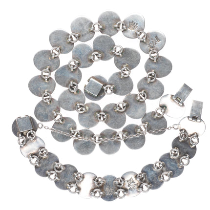 16" & 6.6" Emma Melendez Taxco modernist sterling silver abalone choker/bracelet