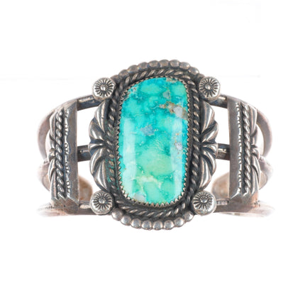 6.1" CD Vintage Navajo sterling silver cuff bracelet with nice turquoise