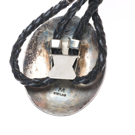 Pete Morgan Navajo sterling silver concho style belt buckle with turquoise