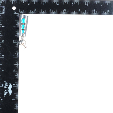 Vintage southwestern modernist sterling silver turquoise cleopatra necklace