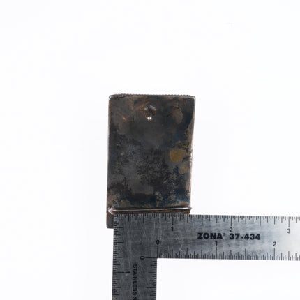 c1950's small Vintage Navajo sterling silver chunky turquoise belt buckle