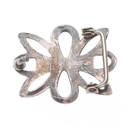 small Vintage Navajo sterling silver cast belt buckle
