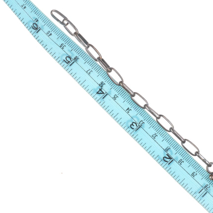 Vintage Navajo sterling silver turquoise nugget row necklace DJA