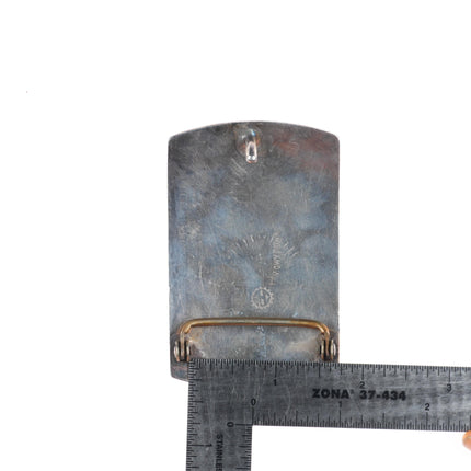 Hubert Howytewa Hopi Overlay Kokopelli belt buckle sterling silver