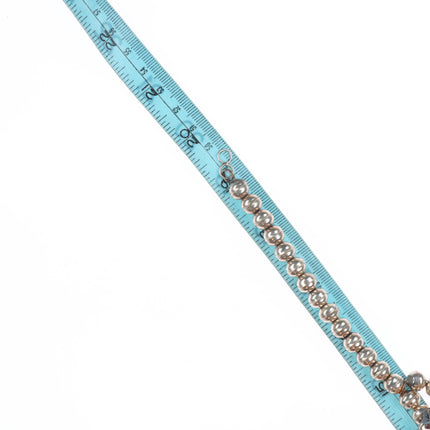 19" Vintage Navajo sterling silver turquoise chip inlay squash blossom necklace