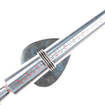 sz12 Big vintage Navajo sterling silver shield ring with overlay design