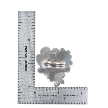 sz9 Leon Martinez Navajo sterling silver ornate twisted wire/deep stamped ring