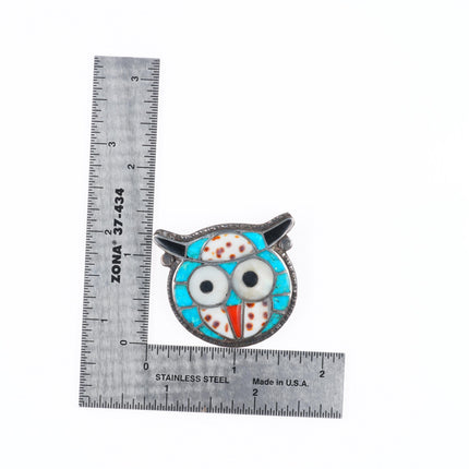 Ted Edaakie Zuni sterling silver turquoise/coral/shell inlay own pin/pendant