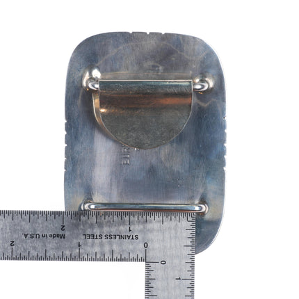 Vintage Southwester/Native American sterling silver turquoise belt buckle Eureka