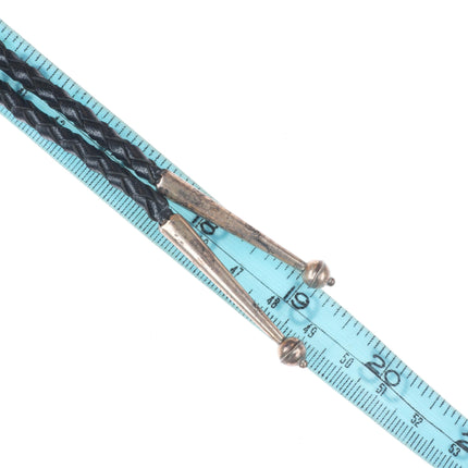 Big 1980's Vintage Navajo sterling silver malachite bolo tie