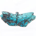 Big Southwestern spiderweb carved turquoise moth fetish inlaid coral/opal Zuni?