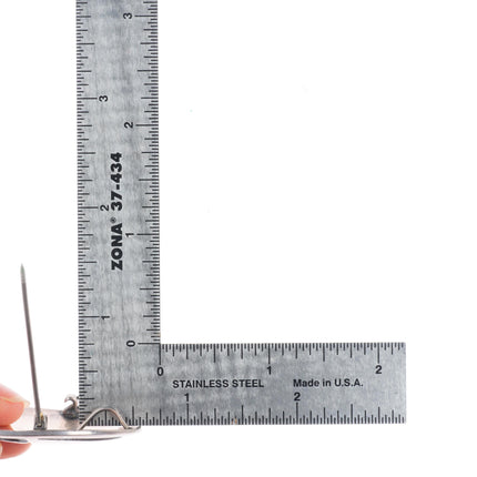 Vintage Navajo overlay pendant/pin sterling silver geometric pattern