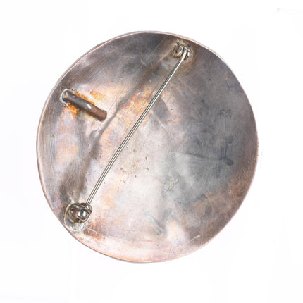 Vintage Navajo Bisbee turquoise Thunderbird overlay pendant/pin sterling silver