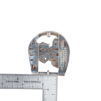 Retro Barry Kieselstein Cord sterling silver cowgirl belt buckle Rope horseshoe