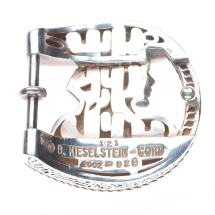 Retro Barry Kieselstein Cord sterling silver cowgirl belt buckle Rope horseshoe