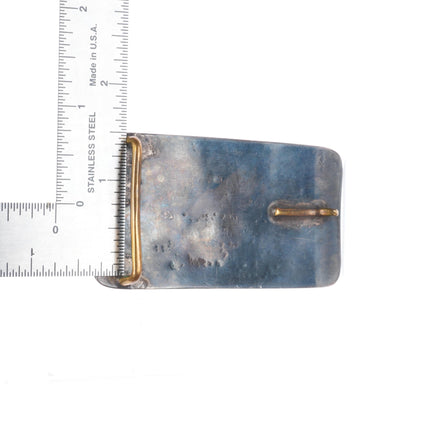 c1950's Vintage Hopi overlay belt buckle sterling silver