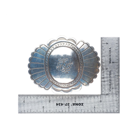Sam Piaso Navajo sterling silver concho style belt buckle