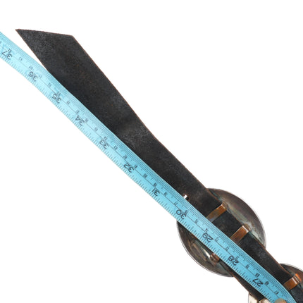 37" Heavy Vintage Navajo deep stamped sterling silver large concho belt