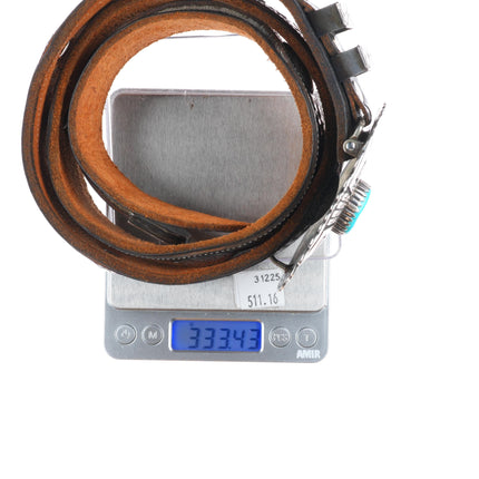 Thomas Singer Navajo sterling silver braided concho/ranger belt buckle set