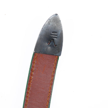 42" Vintage 1" sterling silver hand engraved ranger belt buckle set