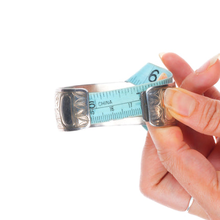 7" Doug Chilton Tlingit Northwest Coast carved sterling silver cuff bracelet