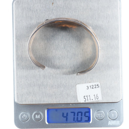 7" Doug Chilton Tlingit Northwest Coast carved sterling silver cuff bracelet