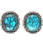 Navajo sterling silver Nevada Blue turquoise earrings Golden Eagle Trading Co.