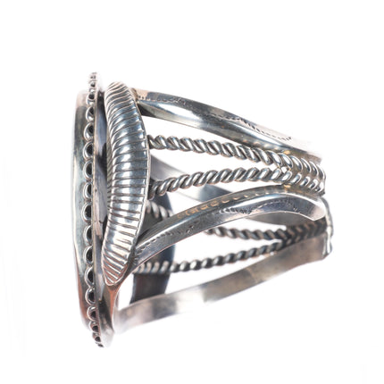 6.75" Lambert Homer Jr Zuni sterling silver fine intarsia inlay cuff bracelet