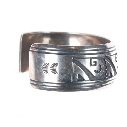 7.75" Vintage Navajo Tommy Singer large sterling silver cuff bracelet