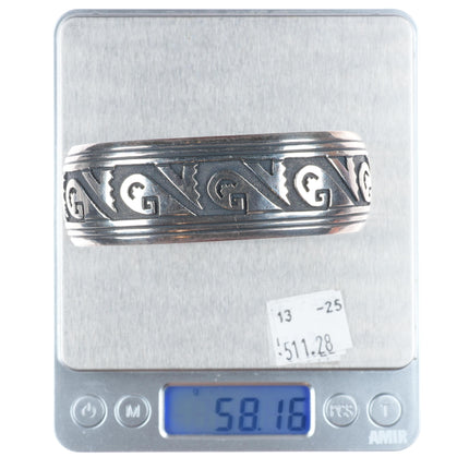 7.75" Vintage Navajo Tommy Singer large sterling silver cuff bracelet