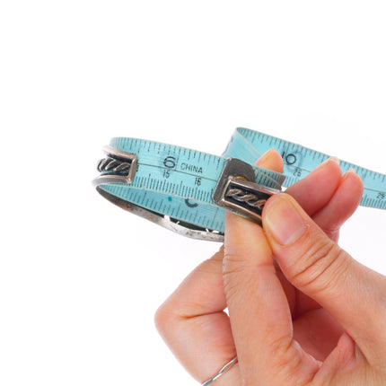 6.5" c1940 Navajo sterling silver cuff bracelet with #8 turquoise