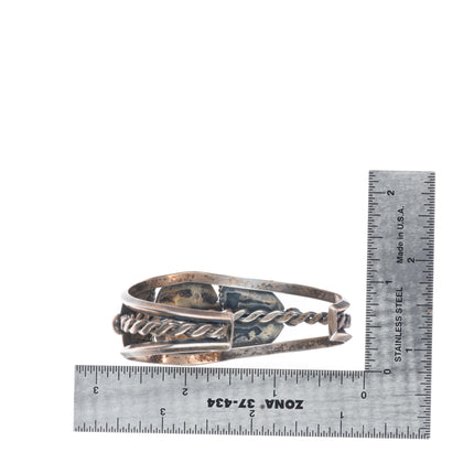 6.5" c1940 Navajo sterling silver cuff bracelet with #8 turquoise