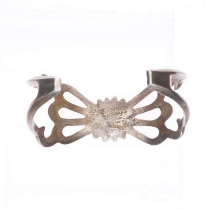 7" 40's-50's Vintage Navajo sandcast sterling silver cuff bracelet