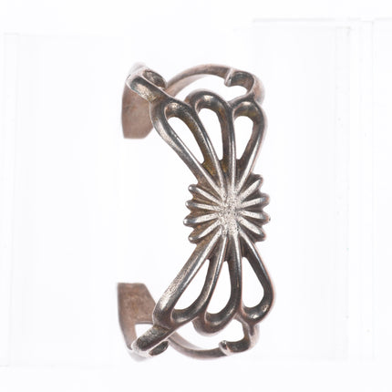 7" 40's-50's Vintage Navajo sandcast sterling silver cuff bracelet
