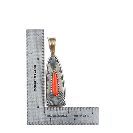 Leo Lando Yazzie Navajo sterling silver modernist necklace pendant