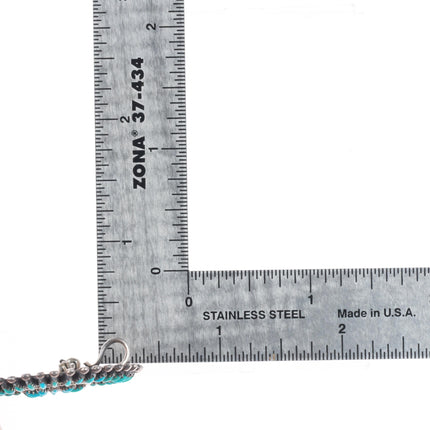 Seowtewa Zuni natural needlepoint turquoise sterling silver cluster pendant/pin