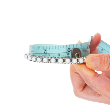 8" Dan Dodson Southwestern sterling silver white agate row bangle bracelet