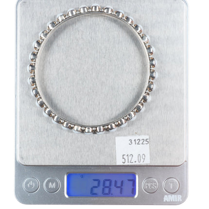 8" Dan Dodson Southwestern sterling silver white agate row bangle bracelet