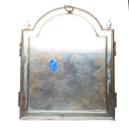 Vintage Valles Sterling silver Enamel folding Nativity Jesus & Mary scene