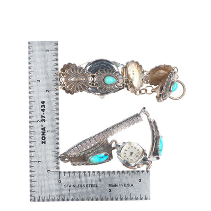 6"-7" Vintage Southwestern/Navajo sterling silver watch bands/tips